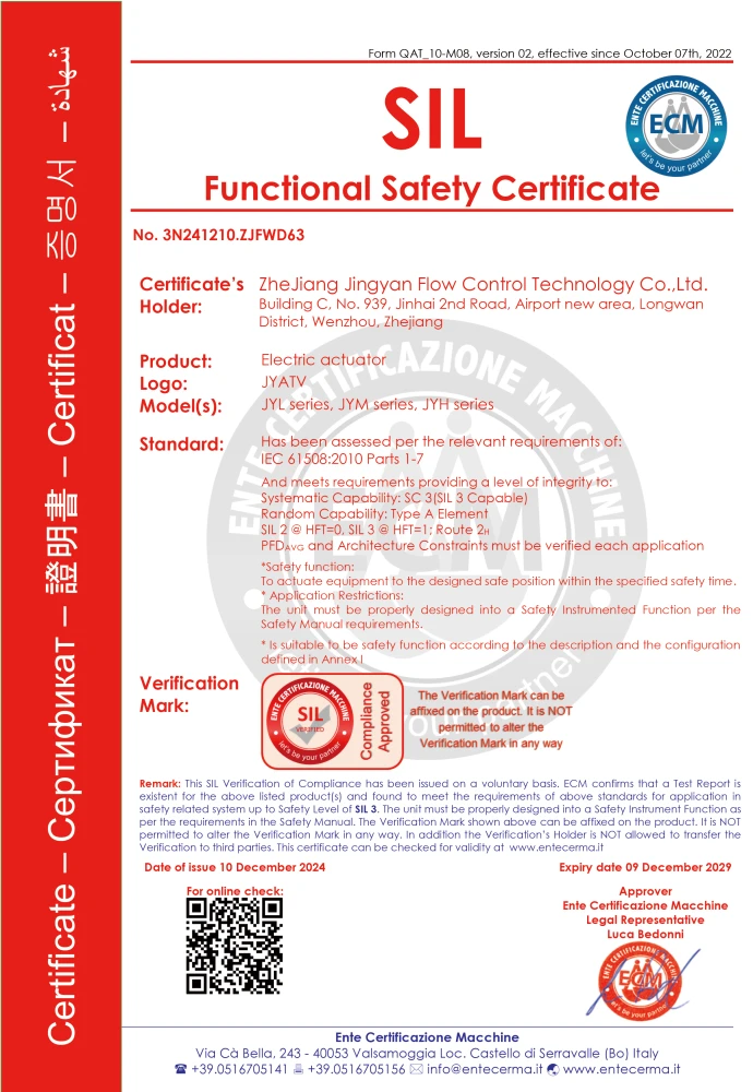 Functional Safety Certificate